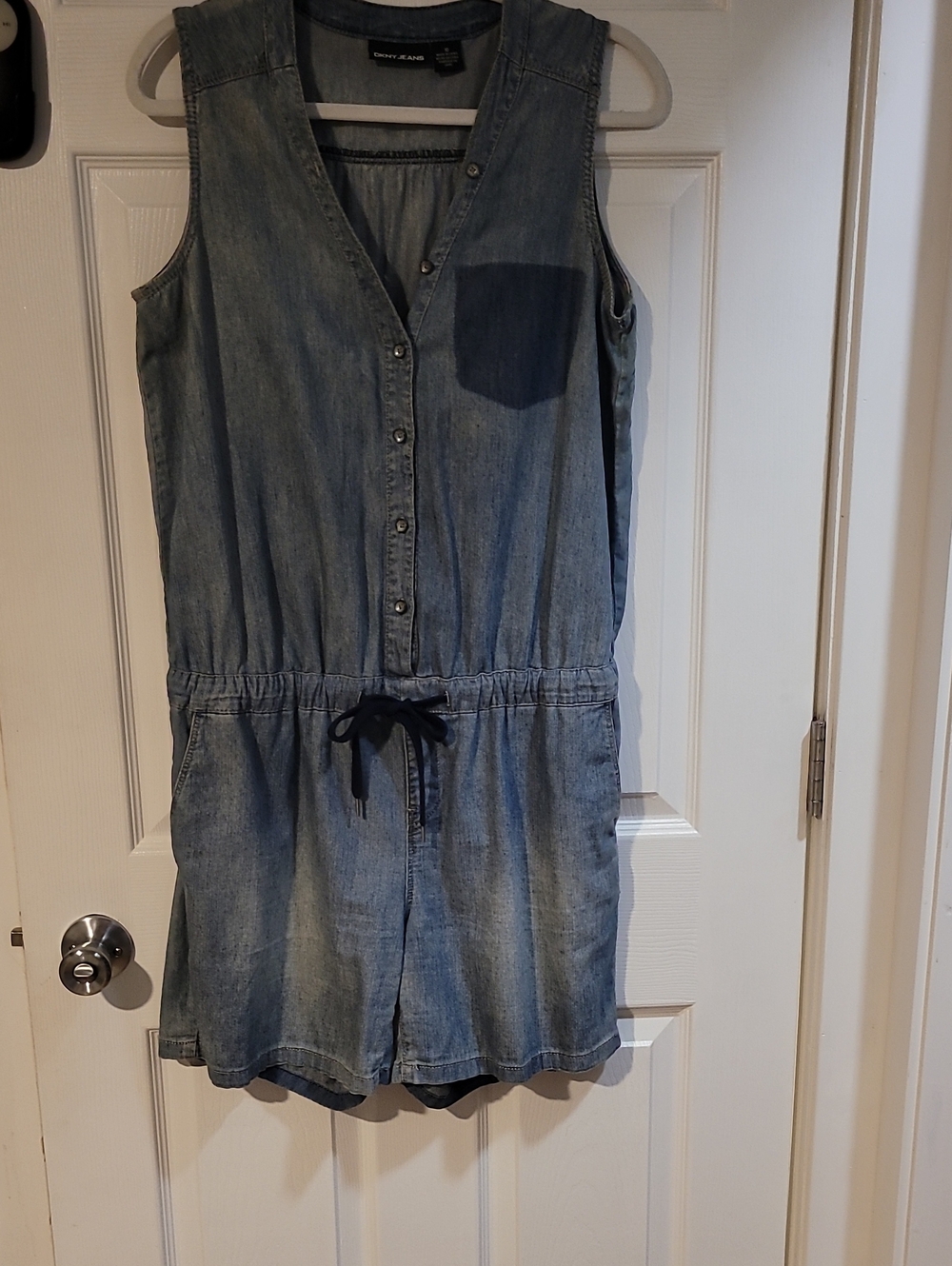 DKNY Light Blue Denim Girls' One-Piece Romper